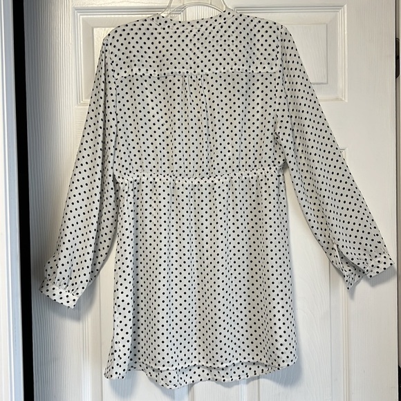 H&M Mama Maternity Polka Dot Balloon Sleeve Empire Waist Flowy Feminine Tunic M - Picture 2 of 10